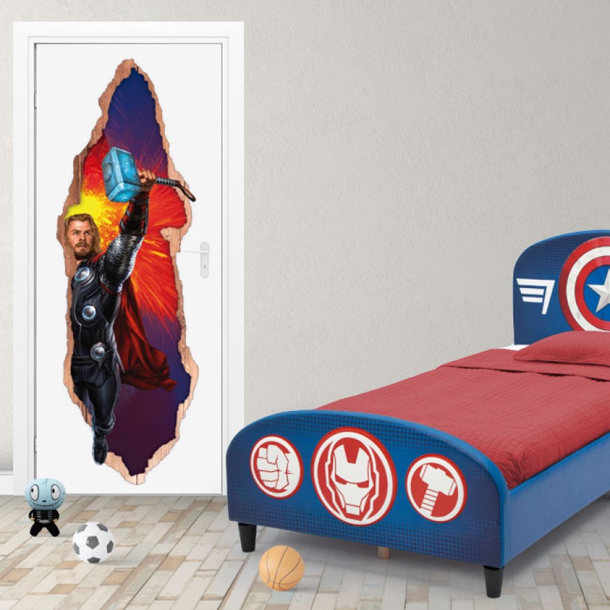 Vinilos marvel puertas 3d super héroe thor