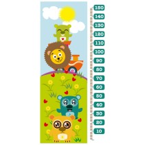 Vinilos decorativos medidor infantil de animales del zoo (medida: 73 x 160 cm)