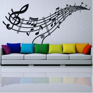 Vinilos musicales pentagrama y notas