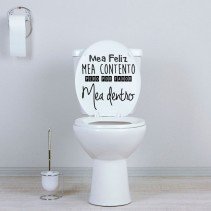 Vinilos decorativos baños y paredes frase mea feliz