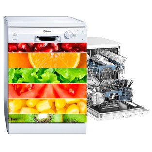 Vinilos eletrodoméstico para lavavajillas franjas frutas