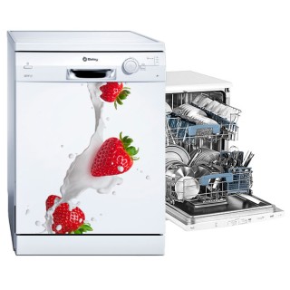 Vinilos electrodomésticos lavavajillas fresas con leche