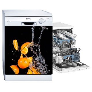 Vinilos para electrodomésticos lavavajillas naranjas splash
