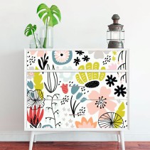Vinilos flores de colores para muebles o armarios