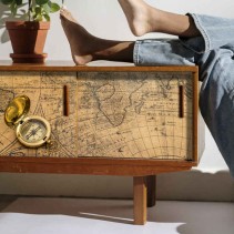 Vinilos de mapamundi y brújula para muebles o armarios
