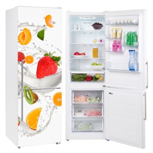 Vinilos para electrodomésticos neveras frutas con leche