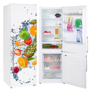 Vinilos electrodomésticos neveras frutas y salpicaduras de agua