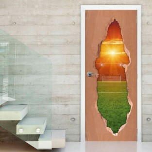 Vinilos para puertas 3d campo de fútbol