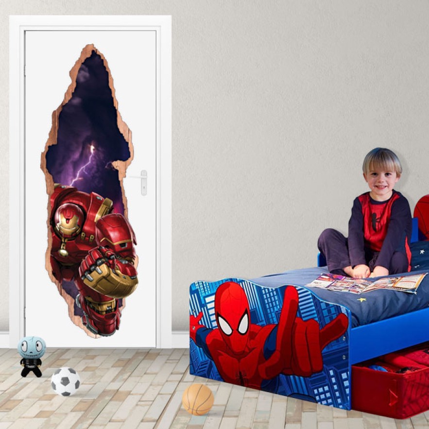 Vinilos puertas 3d iron man de marvel