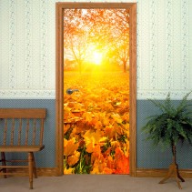 Vinilos decorativos puertas atardecer en otoño