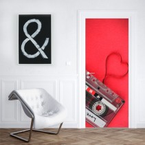 Vinilos para puertas casete corazón love