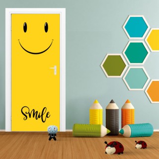 Vinilos puertas juveniles emoticono smile emoji
