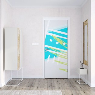 Vinilos para puertas diseño abstracto pasión tropical