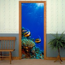 Vinilos decorativos puertas peces en el mar