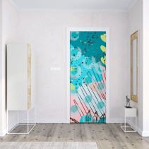 Vinilos abstractos para puertas trazos de color