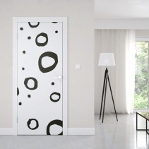 Vinilos para puertas círculos retro blanco y negro