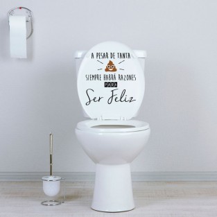 Vinilos decorativos para wc siempre habrá razones para ser feliz