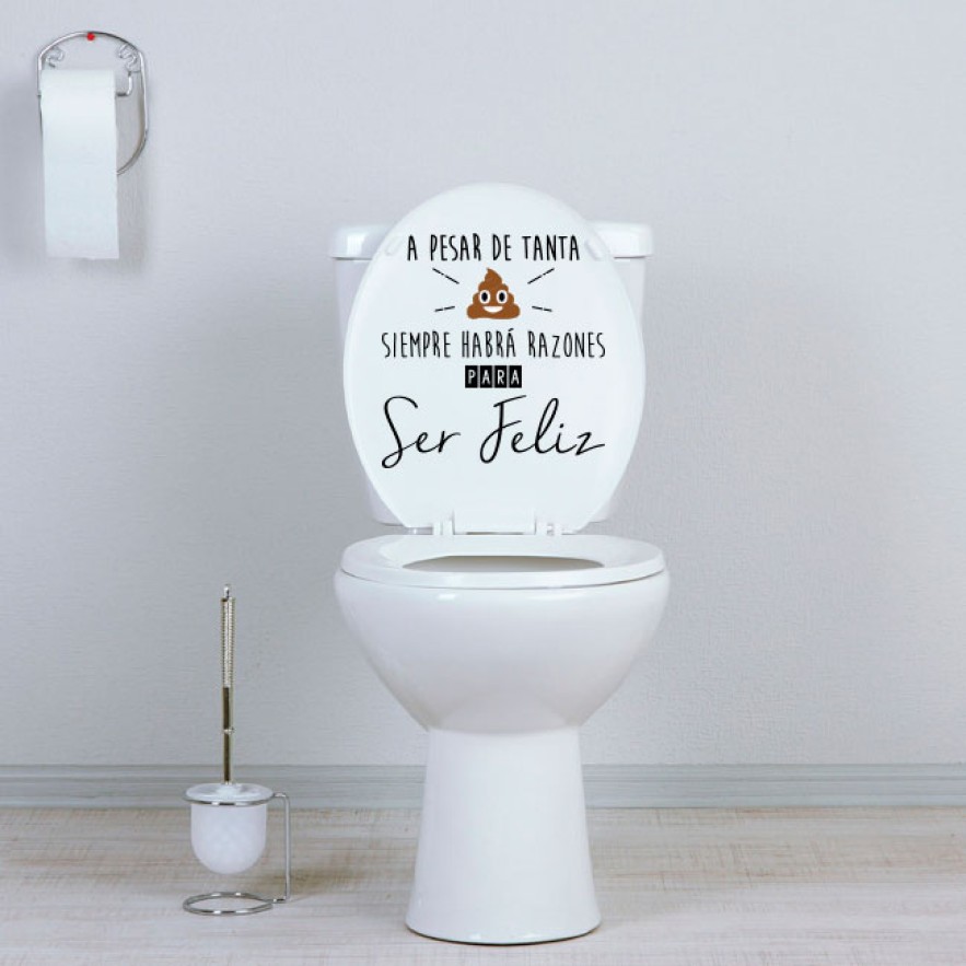 Vinilos decorativos para wc siempre habrá razones para ser feliz
