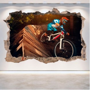 Vinilos pared rota 3d mountain bike