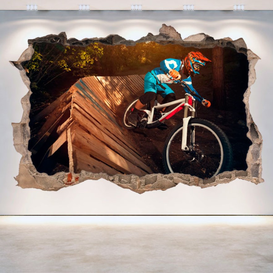 Vinilos pared rota 3d mountain bike