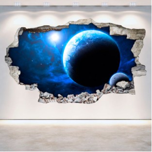 Vinilos pared rota planetas espacio 3d Vinilos pared rota planetas espacio 3d