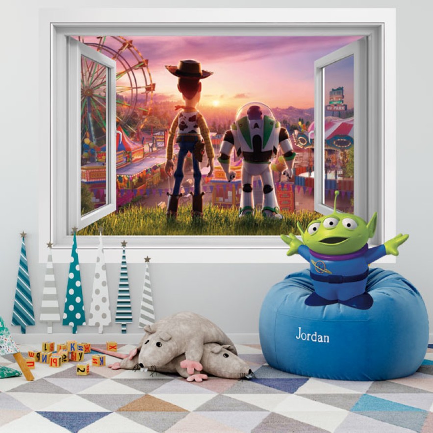 Ventana 3d paredes toy story 4