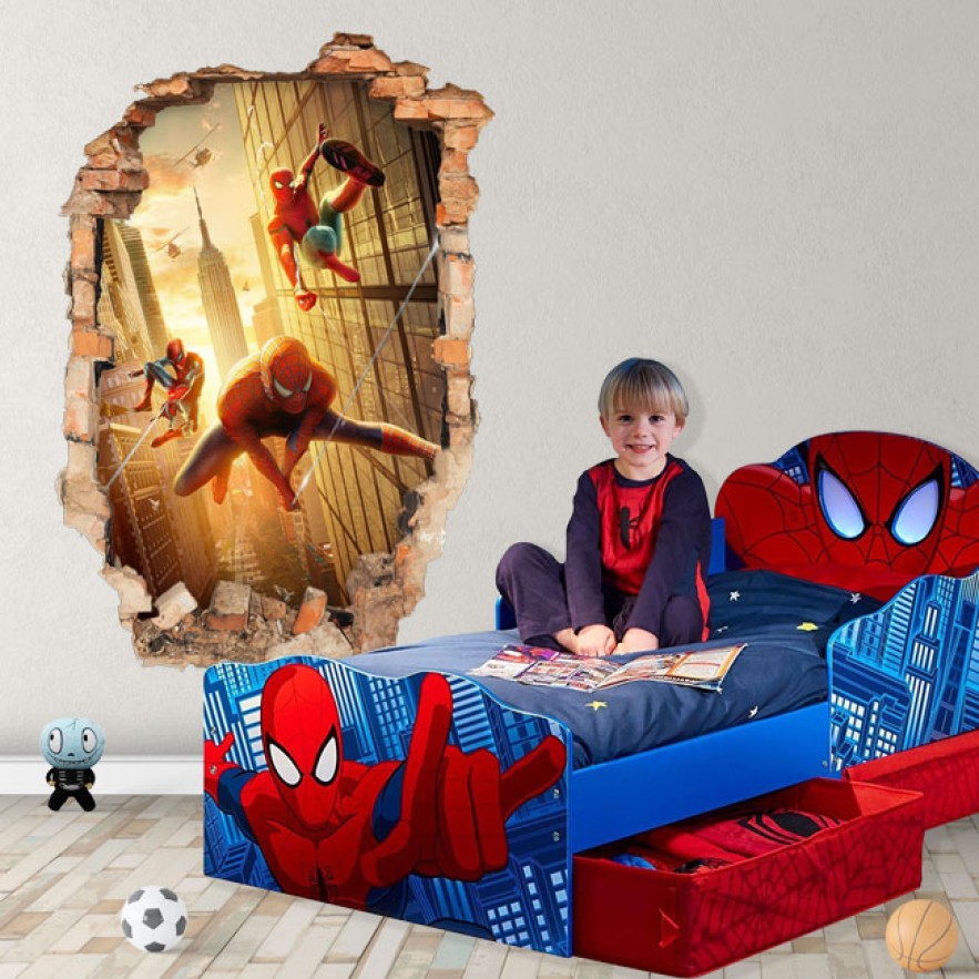 Vinilos paredes efecto 3d spider man no way home