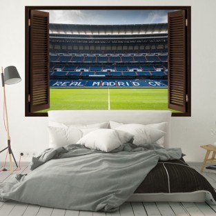 Vinilos paredes estadio santiago bernabéu ventana 3d