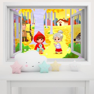 Ventanas 3d infantiles caperucita roja Ventanas 3d infantiles caperucita roja