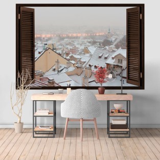 Vinilos ventanas 3d invierno en praga Vinilos ventanas 3d invierno en praga