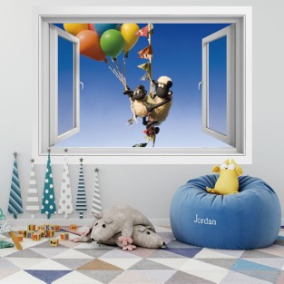 Ventana la oveja shaun 3d Ventana la oveja shaun 3d