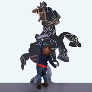 Vinilos pizarra negra silueta de perdigón caballo toy story
