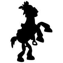 Vinilos pizarra negra silueta de perdigón caballo toy story