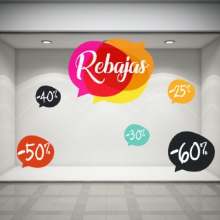Vinilos precios descuentos escaparates comercios