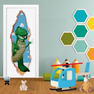 Vinilos dinosaurio rex toy story puertas 3d