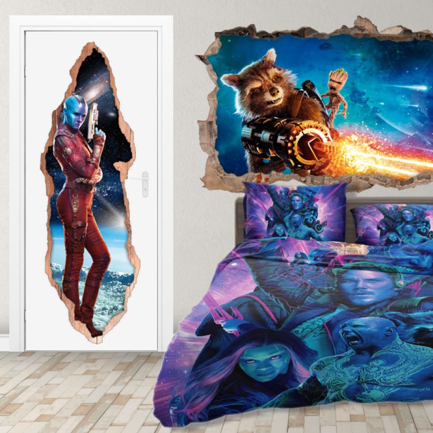 Vinilos nebula guardianes de la galaxia puertas 3d