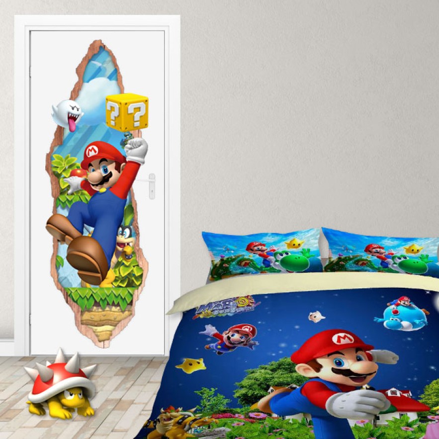 Vinilos puertas 3d videojuego mario bros