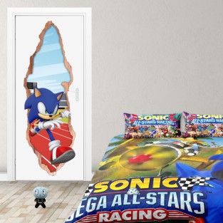 Vinilos videojuego sonic puertas 3d Vinilos videojuego sonic puertas 3d