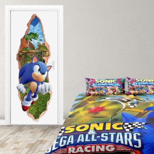 Vinilos puertas 3d videojuego sonic