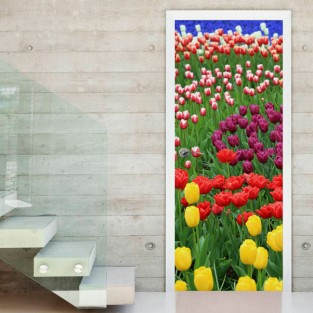 Vinilos decorativos campo flores tulipanes