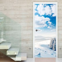 Vinilos decorativos puertas montañas nevadas