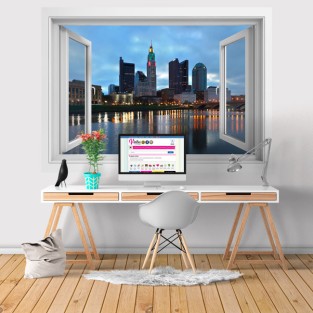 Vinilos ventanas 3d río scioto ciudad columbus ohio