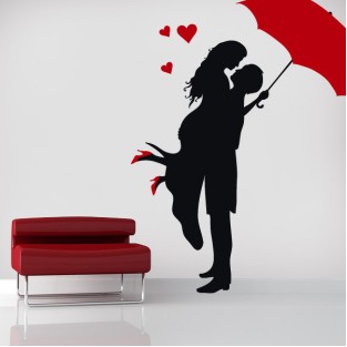 Vinilos siluetas enamorados