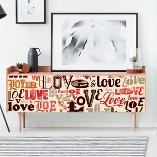 Vinilos texto love para decorar muebles o cajoneras
