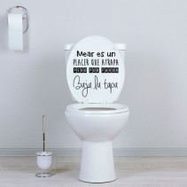 Vinilos decorativos aseos y baños texto baja la tapa