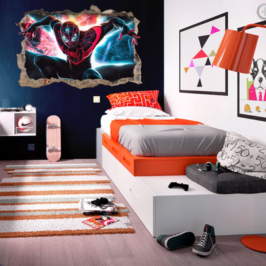 Vinilos y pegatinas 3d marvel spider man miles morales