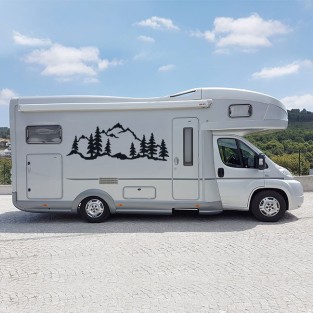 Vinilos y pegatinas autocaravanas paisaje con montañas