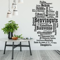 Vinilos y pegatinas bienvenidos idiomas valenciano