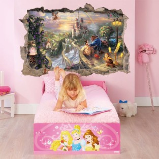 Vinilos y pegatinas disney agujero 3d la bella y la bestia Vinilos y pegatinas disney agujero 3d la bella y la bestia