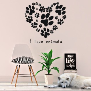 Vinilos y pegatinas frase i love animals Vinilos y pegatinas frase i love animals
